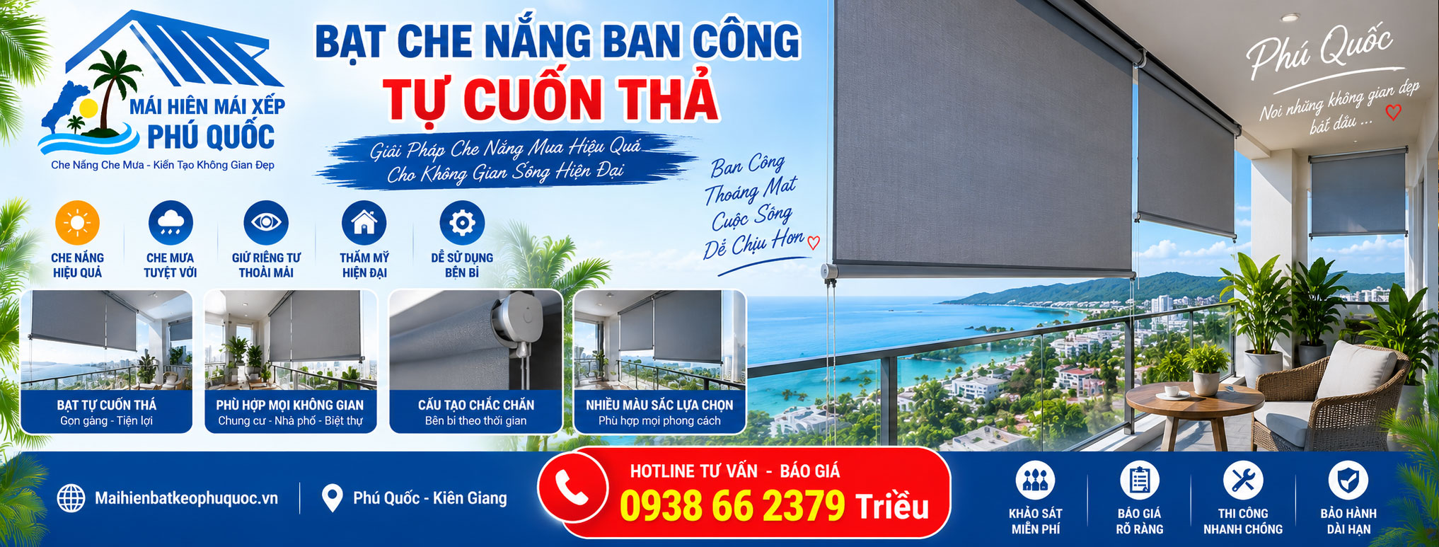 Bạt mái thả che ban công chung cư