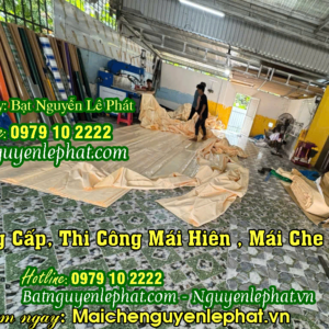 Xưởng Gia Công May Ép Bạt Lùa Xếp Lượn Sóng Mái Hiên Di Động Che Ngoài Trời Tại An Giang