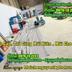Gia công may ép bạt mái hiên mái xếp